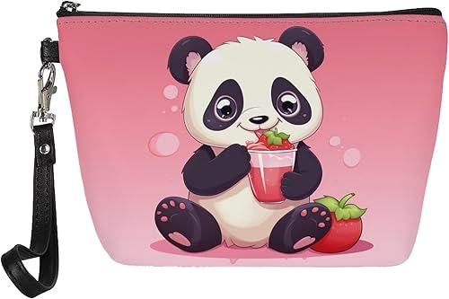 Upetstory Bolsa de maquillaje de animales, bolso pequeño de cuero para cosméticos de viaje para niñas y mujeres, bolso de mano para lápiz labial,