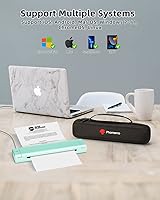 Vista 3 de Phomemo Impresora portátil - Impresora portátil inalámbrica para viajes, compatible con iOS y Android y laptop, mini impresora móvil Bluetooth