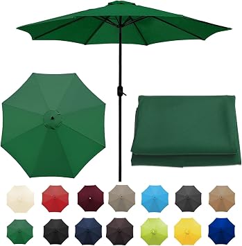 Garden Parasol Covers, Patio Umbrella Cover Cloth, Umbrella Fabric Canopy Cover, Waterproof Parasol Canopy Cover 6arm Or 8arm Replacement Parasol Fabric CoverB,2m 6ribs