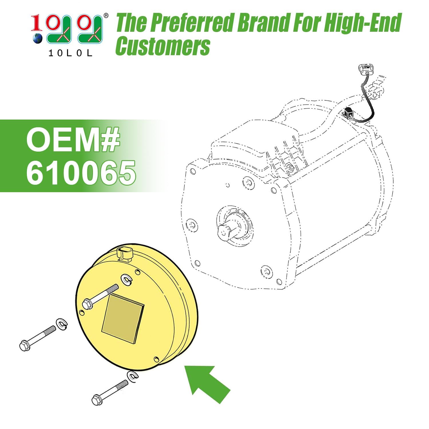10L0L 6" Golf Cart Motor Brake Replacement Fits EZGO RXV 2008-2011 Electric Replaces OEM #610065 605867 - Image 3