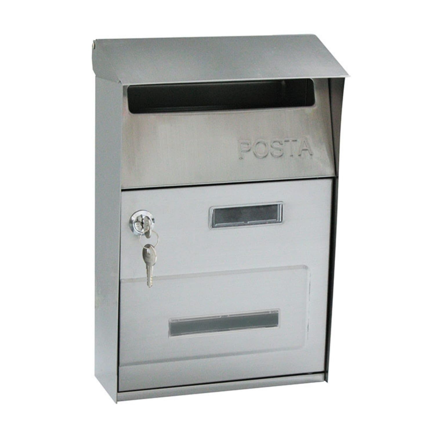 Stainless Steel Wall-Mounted Mailbox with Lock Lockable Wall-Mounted Mailbox Secure Locking Letterbox Rust-Resistant for Homeowners, Landlords, Villa, Entryway, Front Gate, Tx0184 Ss-picture-22