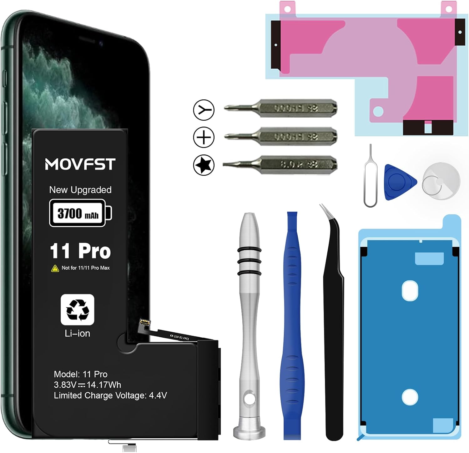 Batteria IPhone 11 Pro 5800mAh - Ricambio Alta Capacit&agrave; Con Kit Strumenti Per Sostituzione