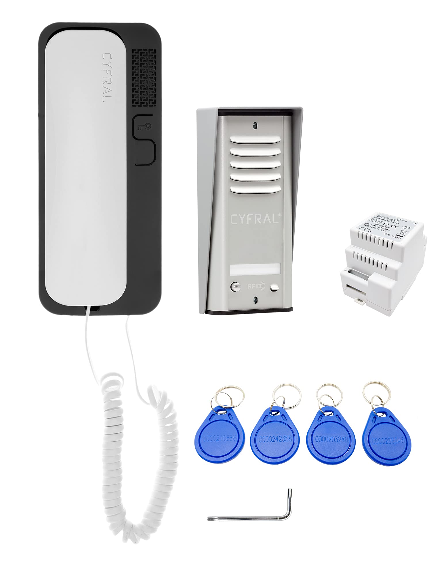 Citofono Da Porta 230V Per Casa Indipendente - Montaggio A Superficie, Design Moderno, Bianco, Include Telefono E Pannello - Foto 13