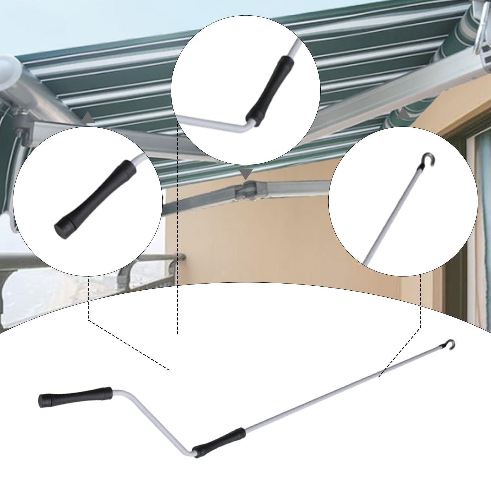 Qianly ​Markisenkurbel 100 cm – Metall-Kurbelgriff für Markisen, Vordächer & Garagentore – Ergonomisch & Wetterfest–Ideal für Wohnmobil, Balkon & Garten