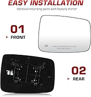 Vista 4 de Espejo calefactable con vista lateral derecha del pasajero para Dodge Ram 1500 2500 2009 2010 para Ram 1500 2500 2011-2018, repuesto 68079362AA