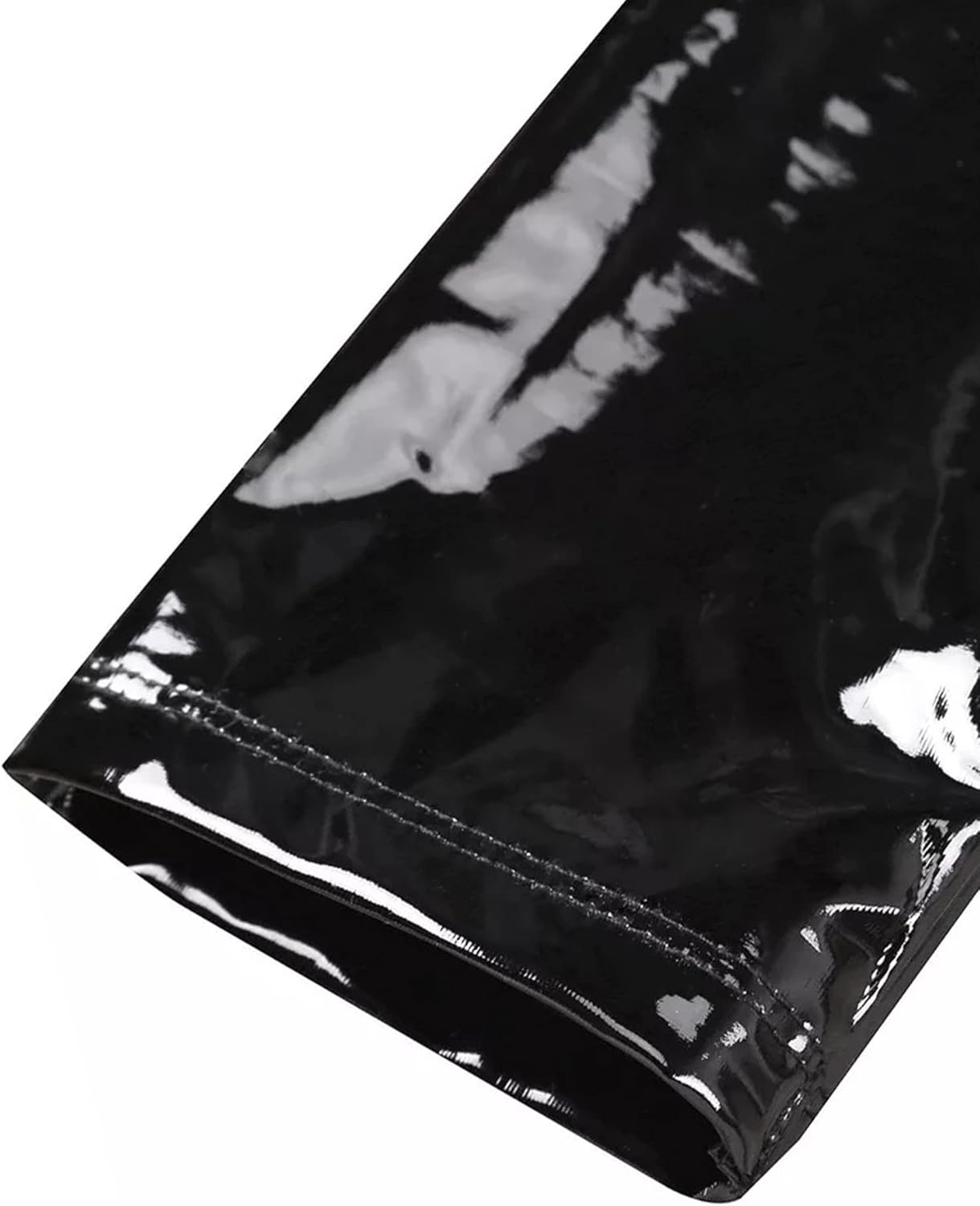 AIEOE Men’s Leather Metallic Shirts Shiny Slim Fit Stretch Top Wetlook Club Party Undershirts - Image 5