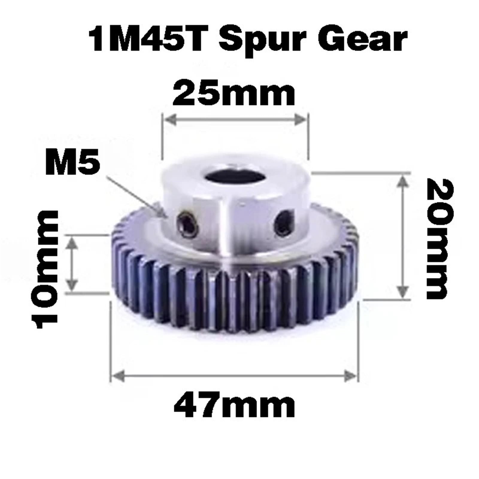 Juego De Piñón Y Cremallera De Acero 1Mod(8mm Hole 45T Gear)