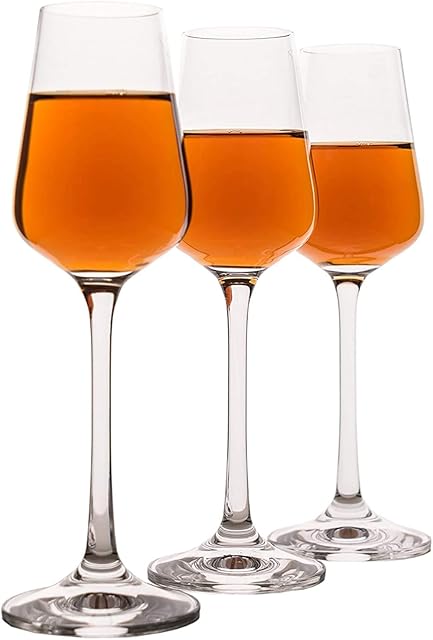 Crystal Port Glasses Set of 6, for Liquor, Port, Sherry, Dessert Wine, Vodka Shot, Aperitif Hard & Durable Clear Stemmed Shot Glasses, 100% Crystal, Completely Lead Free- 65ml