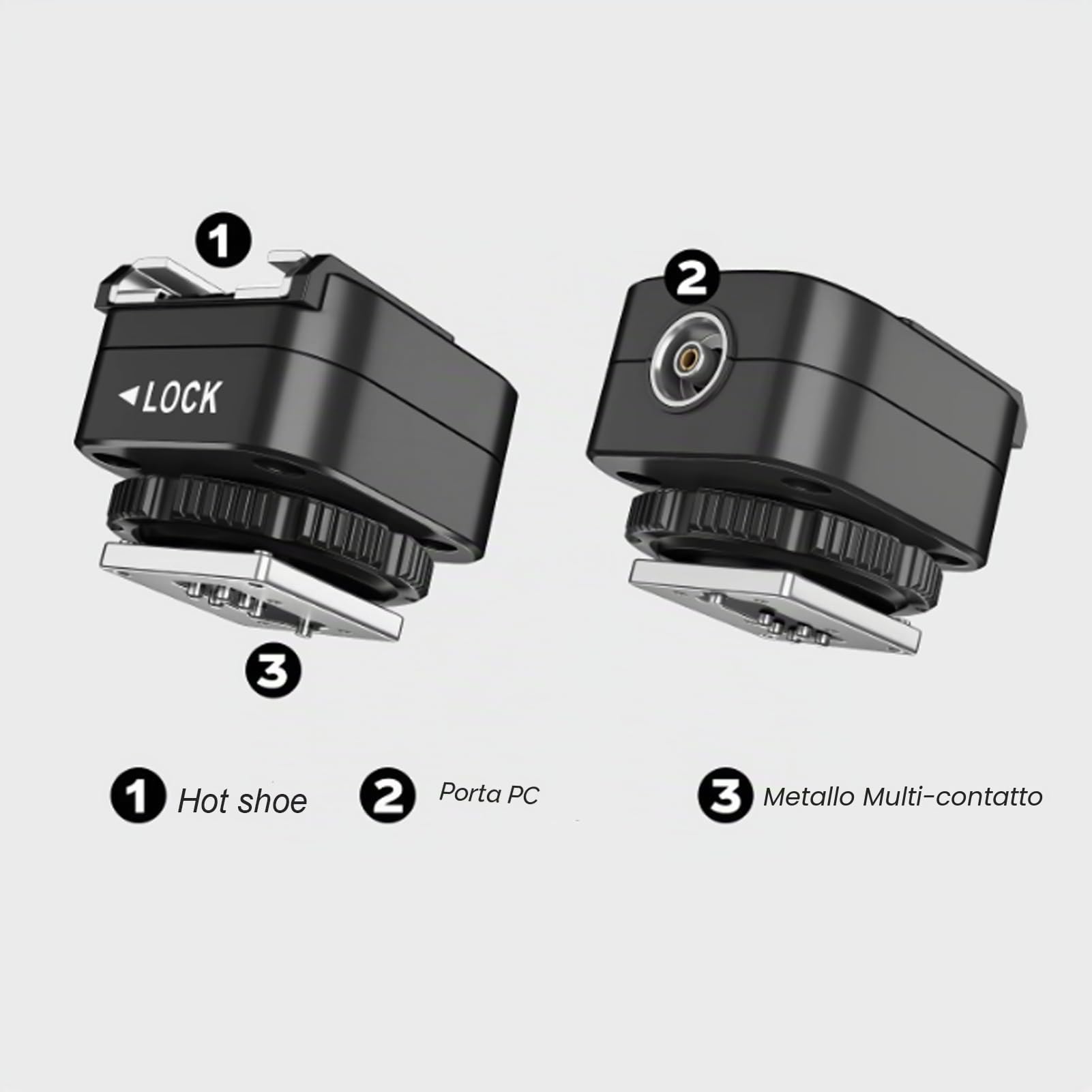 Adattatore Flash Hot Shoe TF-321, con Porta di Sincronizzazione PC, Adattatore Flash Hot Shoe a PC per Flash Serie E-TTL