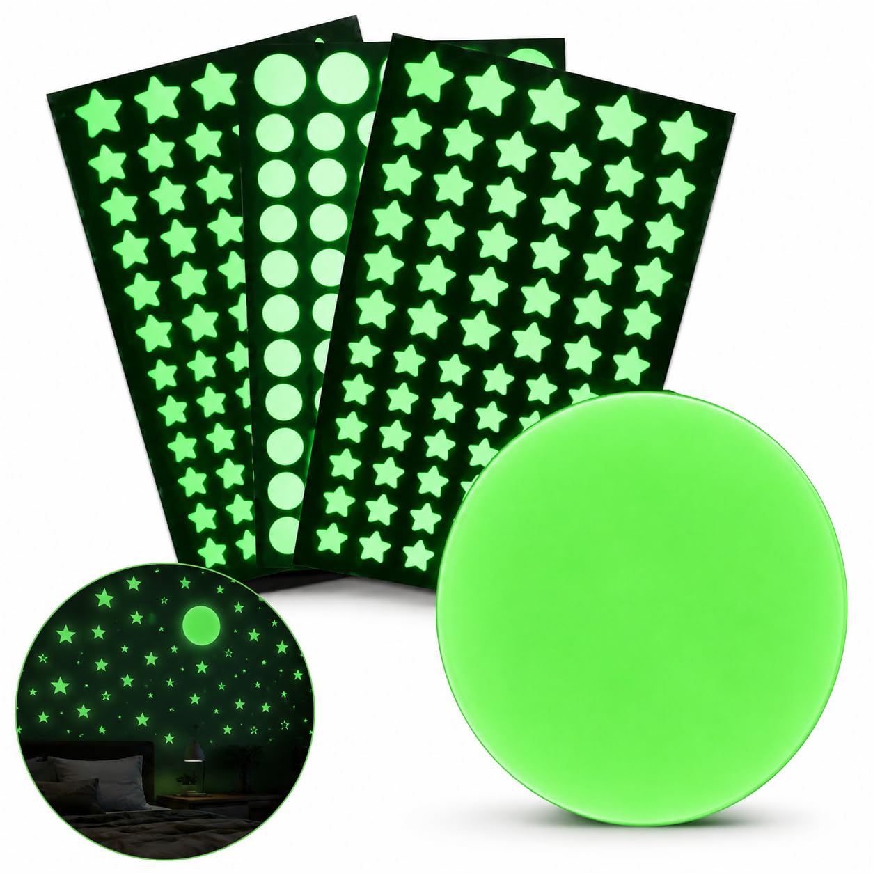 DreamKraft Glow in The Dark Moon & Stars Wall Stickers for Kids Room 1