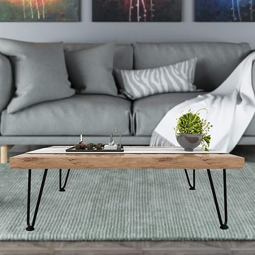 Miniatura 5 de Orgerphy Patas negras para muebles de horquilla de 8 pulgadas (4 unidades)  Patas de horquilla resistentes  Patas de mesa  Con tornillos y 4