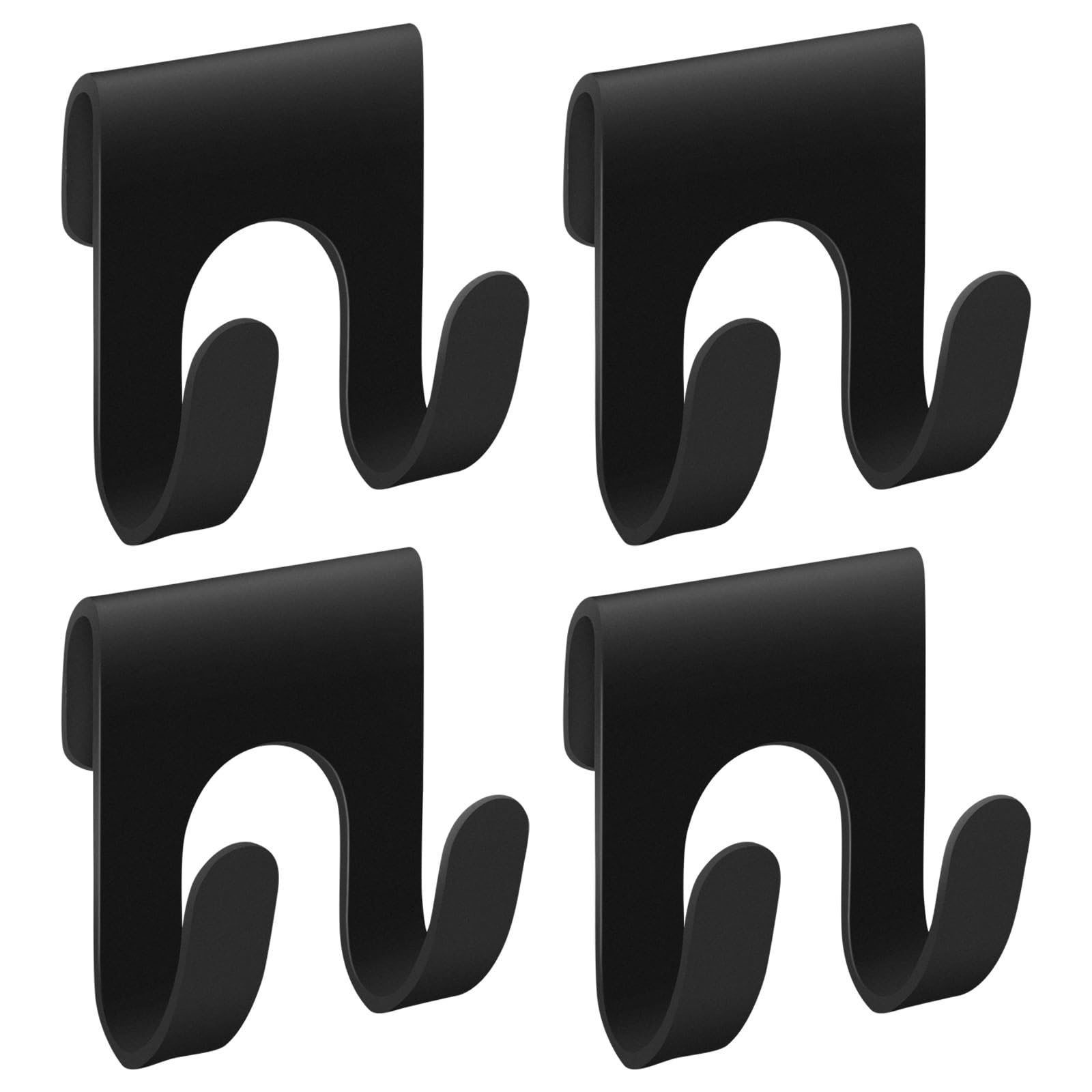 4Pcs Black Shower Caddy Metal Shelf Basket Rack with Double Hooks for Loofah Sponge