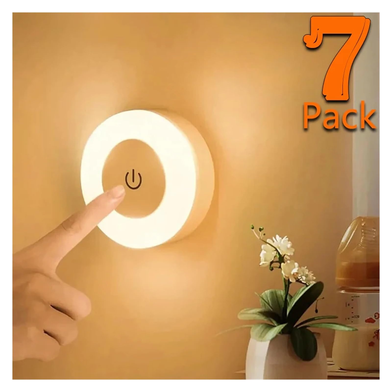 Adatto per luce notturna a LED per bambini, ricaricabile tramite USB, wireless, dimmerabile, portatile, per uso sul comodino (4 pezzi)