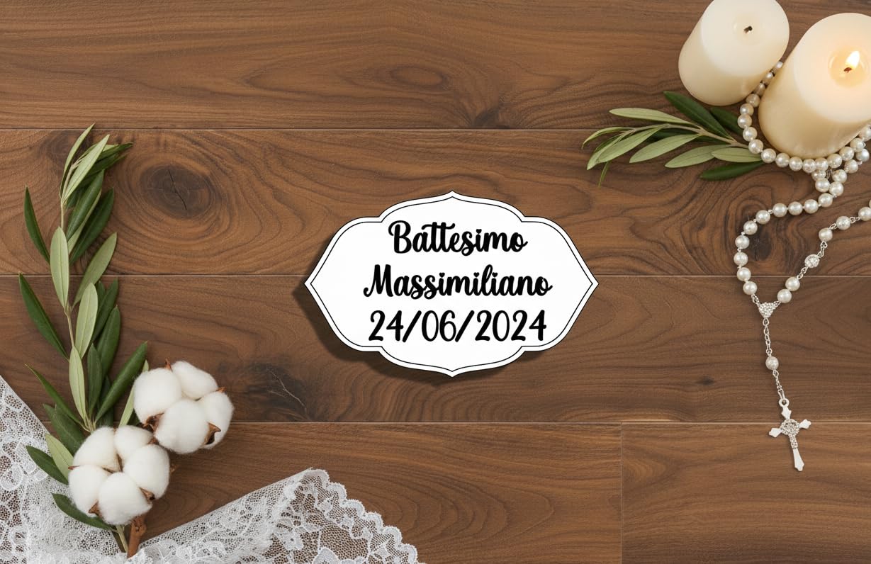 Targa Porta Ingresso Personalizzabile Oro, Argento o Bianco - Nome, Indirizzo, Famiglia, Design a Scelta, Targhetta Fuoriporta Laser Incisa (MODELLO 3)
