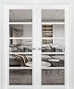 SARTODOORS Quadro 4522 | Double Swing Interior French Doors with Glass, MDF, Hardware Included, 36x80, White, Modern