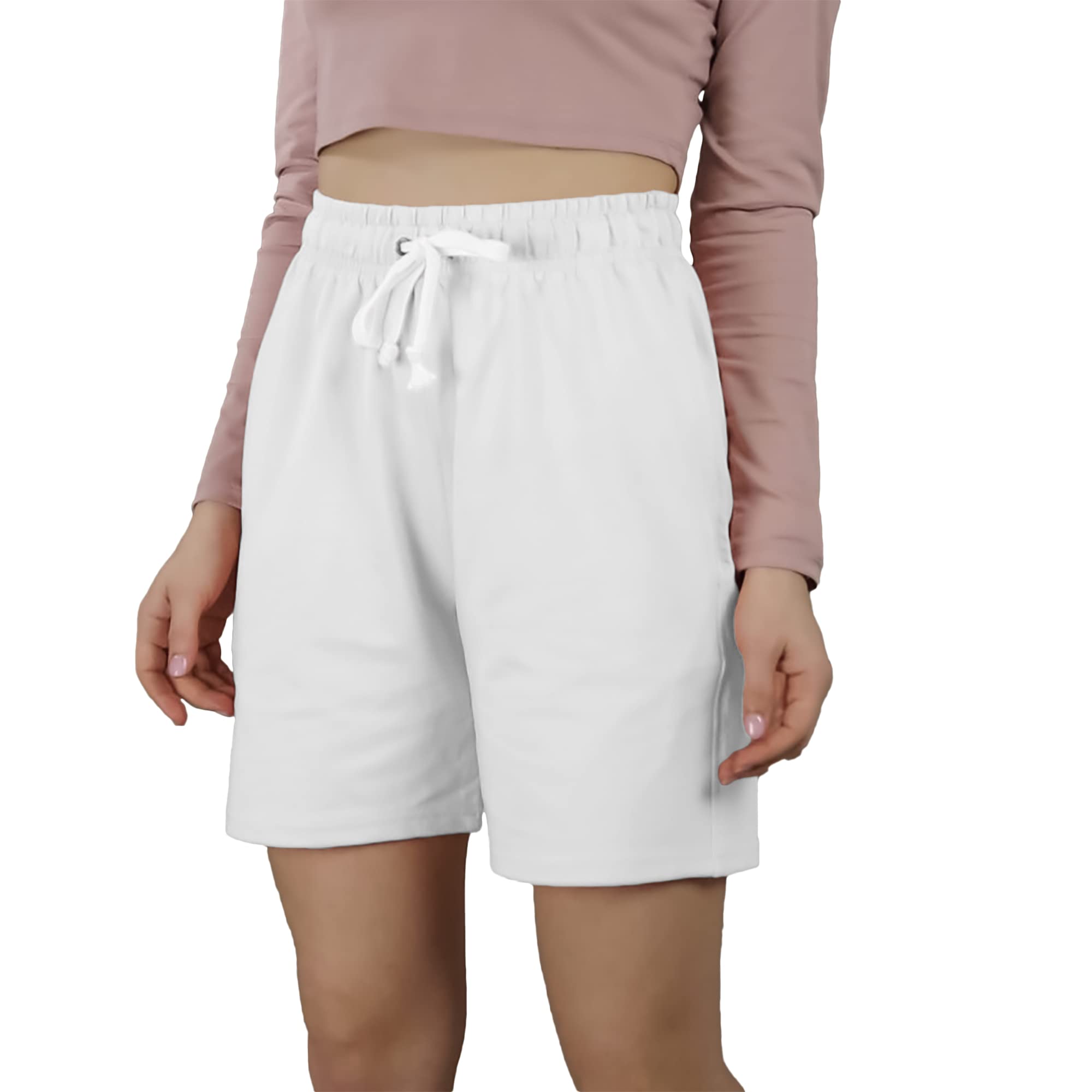 notwild Women's Cotton Bermuda Regular Shorts with Deep 7" Long Pockets Lounge Walking Athletic Shorts-picture-16