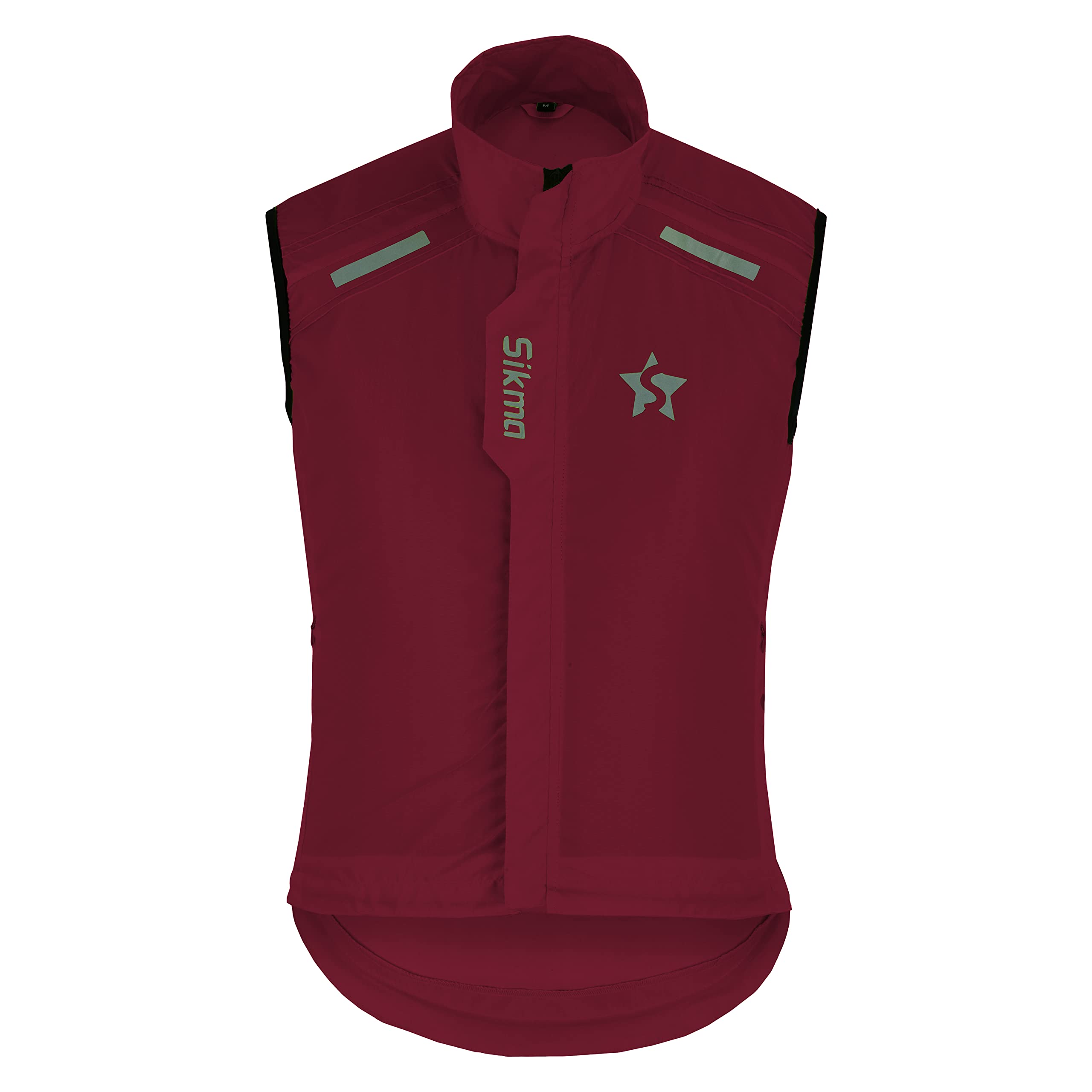 Sikma Unisex Burgundy Men's Women Cycling Gilet Shower Windproof Running Hi-Viz Vest Cycle Jackets (Burgundy/L)