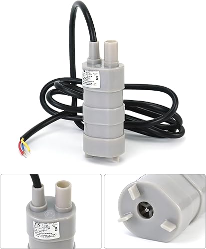 Miniatura 5 de QWORK Bomba de agua sumergible de 12 V, paquete de 2 unidades de 840 LH 16.4 ft de elevación máxima para pecera, cultivo sin suelo, riego de jardín