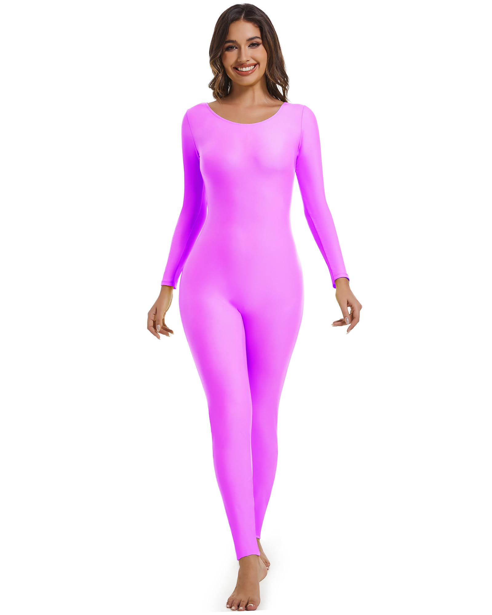 Adult Long Sleeve Plus Size Unitard for Women One Piece Dance Bodysuits 1201
