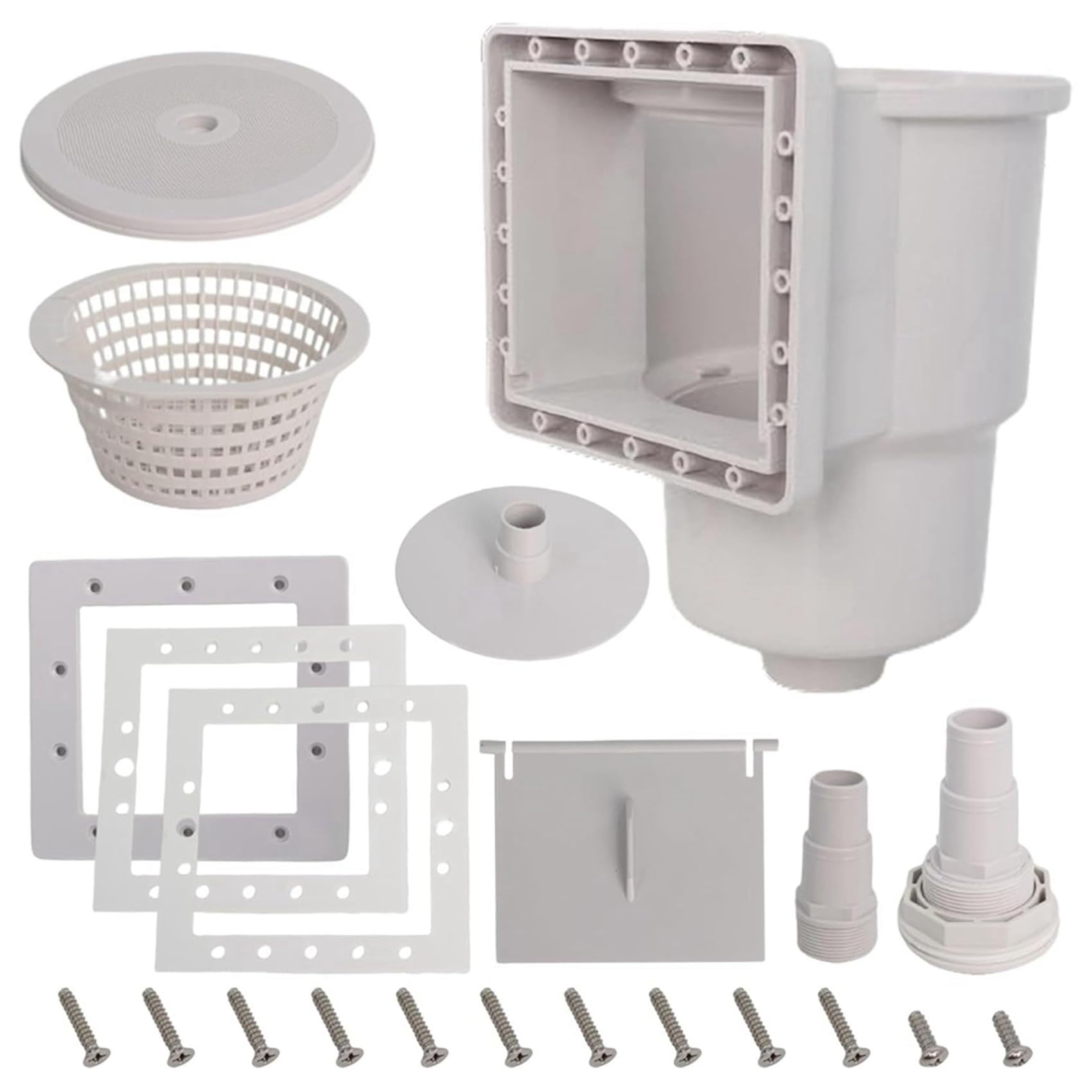 2X Skimmer per Piscina Fuori Terra, Skimmer Passante con Accessorio, Skimmer per Piscina, Larghezza di Apertura 6 Pollici, SP1091LX