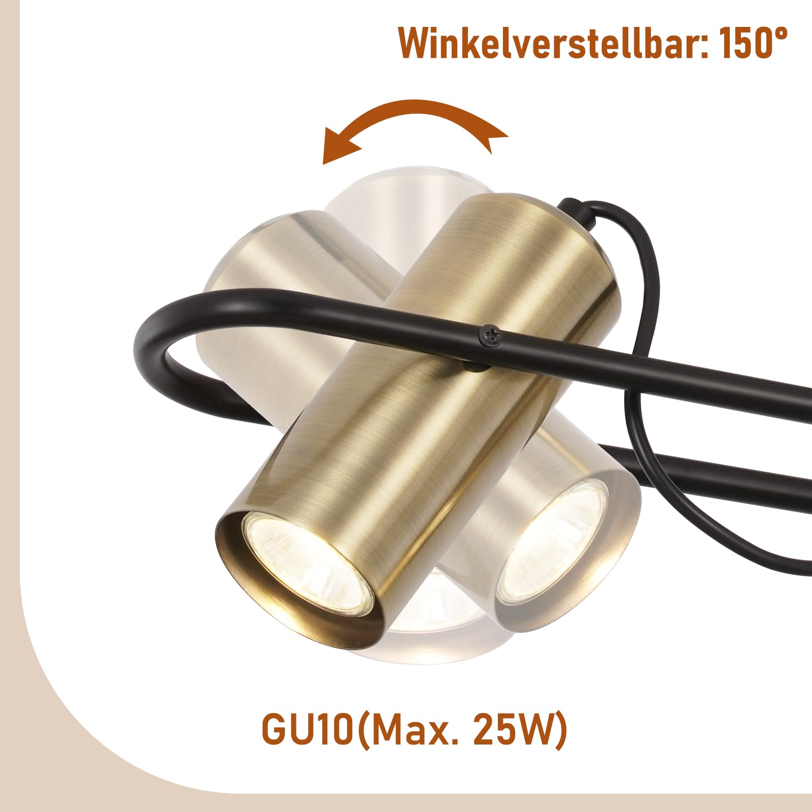 Homefire Pendelleuchte Esstisch Hängelampe Vintage - 3 Flammig Esszimmerlampe Gold Hängeleuchte Industrial GU10 Esstischlampe Küchenlampe Hängend Wohnzimmer für Esszimmer Küche Bar - Ohne Leuchtmittel
