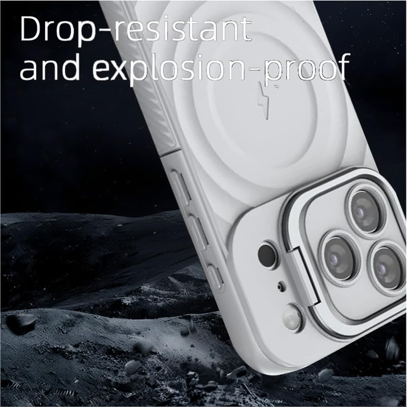 Image of LuxuryKase Shockproof Case for iPhone 17 Pro | Ripple Pattern | Camera Protection | Inner Velvet Fabric Lining | Protective Cover with Enhanced Grip & Wireless Charging Support - Grey