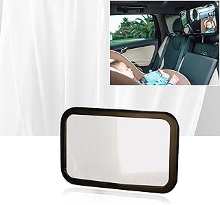 Pincuttee Baby Car Seat Rear View Mirror,Rear Facing Seat Mirror,Baby Safety Mirror,360°Rotated Shatterproof Rear Facing Baby View Mirror for Cars/Trucks/Vans/SUVs(Black,11.7"x7.4")