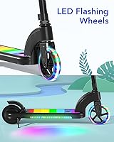 Vista 14 de ANHAO Patinete eléctrico para niños de 6 a 12 años (principalmente de 6 a 10 años), scooter eléctrico para niños con altura ajustable, scooter