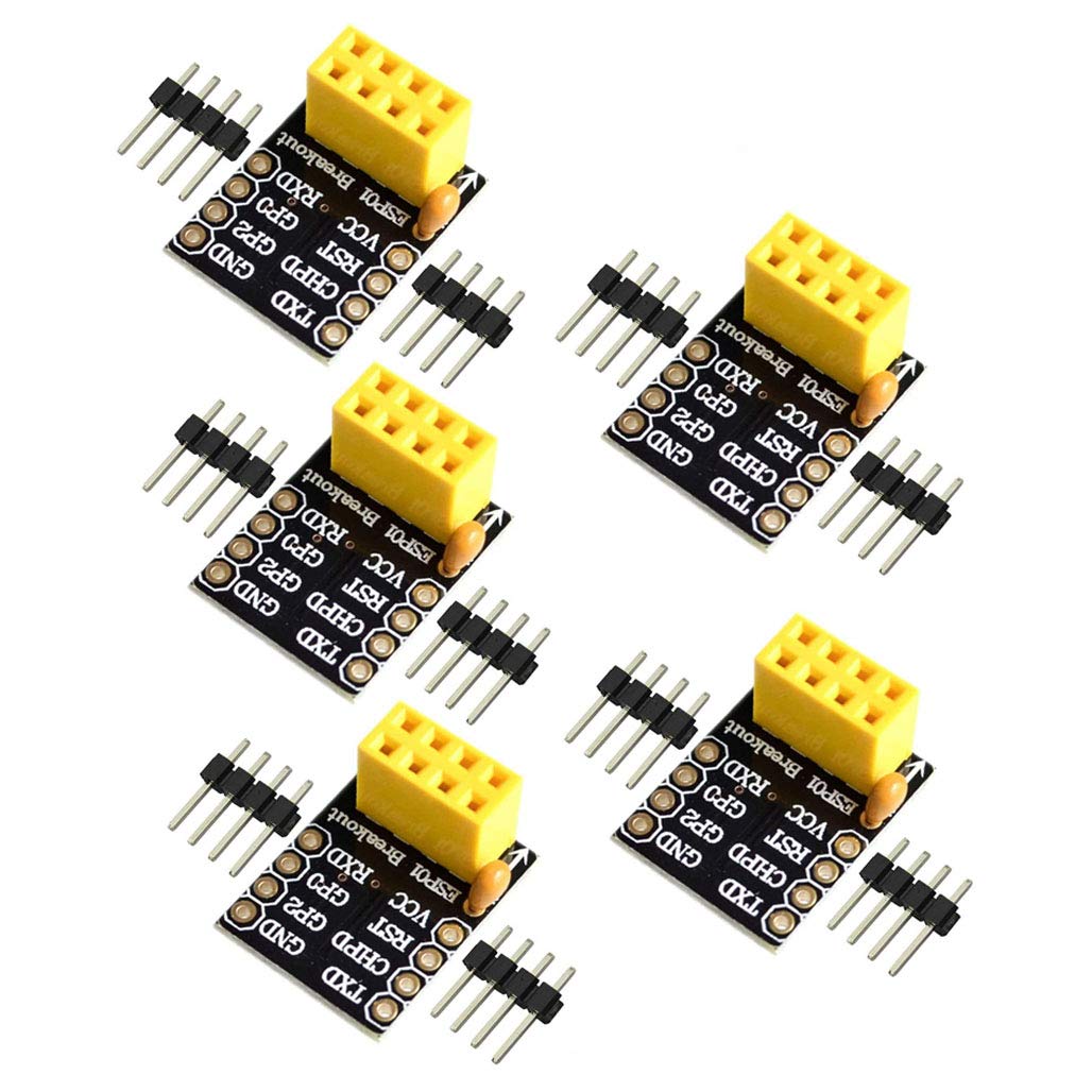 DollaTek 5Pcs ESP8266 ESP-01 ESP-01S Breakce Breadboard Adapter Transceiver Module WiFi (ESP8266)