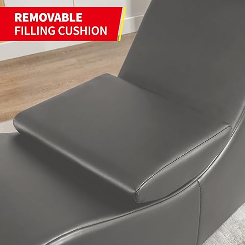 Miniatura 3 de MUZZ Tumbona de yoga con cojín ajustable, moderna silla de piel sintética para adultos, estiramiento, relajación, tumbona para sala de estar,