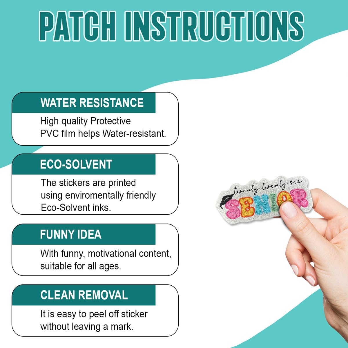 Senior 2026 Embroidered Patch – 3 Inch Iron-On Graduation Year Patch for Jackets, Backpacks, Letterman Gear, High School & College Students (SENIORTWTWSIX)