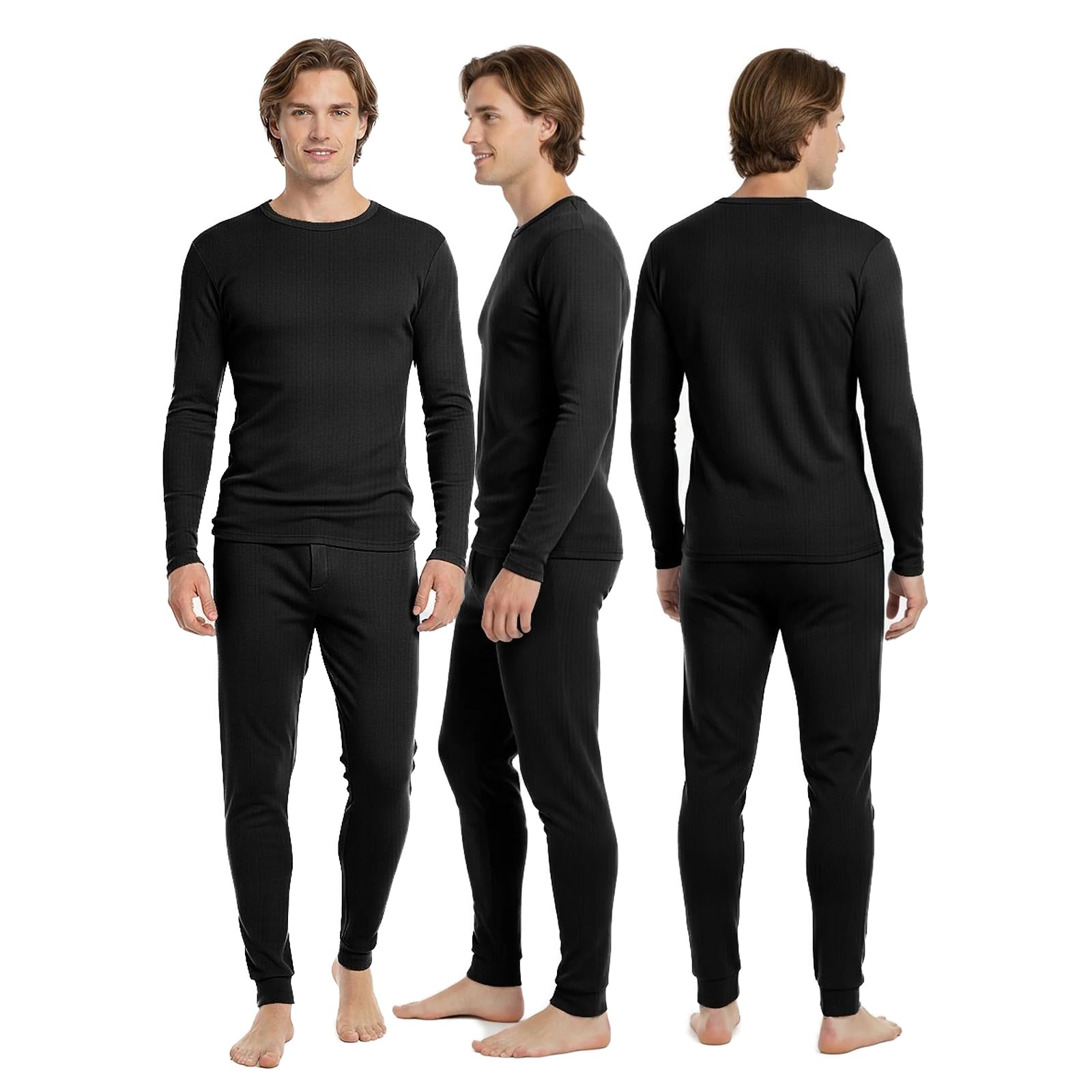 BestSale247 Calzoncillos térmicos largos para hombre, paquete de 3 unidades, de algodón