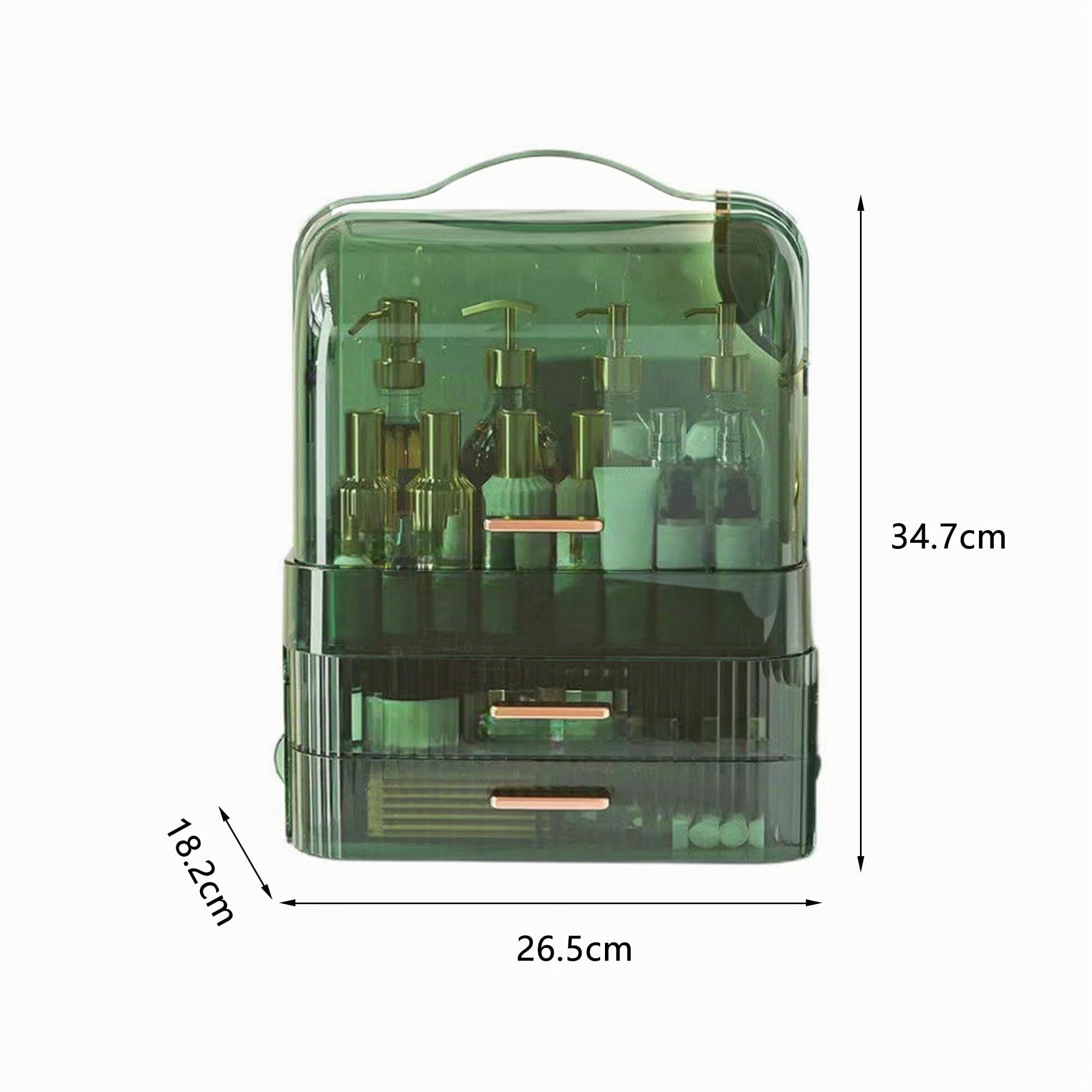 Organizador de Maquillaje con Tapa Uncluttered Designs Caja Maquillaje Gran Capacidad Beauty Organizer Soporte Almacenamiento Cosmeticos Makeup Skincare Expositor para Tocador Dormitorio Baño