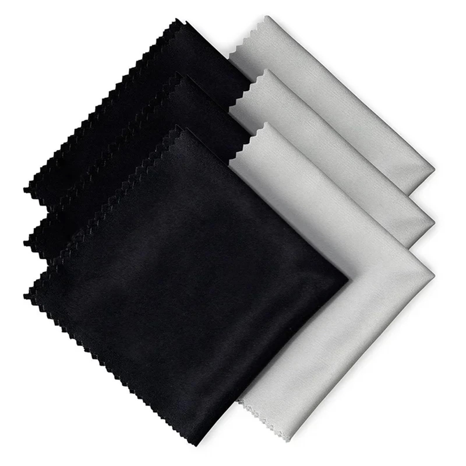 Panni per la pulizia degli occhiali in microfibra ultra fine, 100 pezzi, double face, in velluto, per occhiali da vista e occhiali da sole, morbidi e senza striature, colore: grigio
