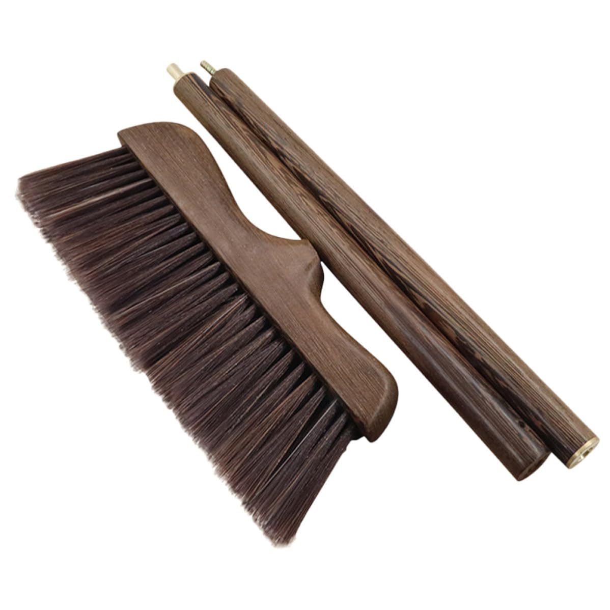 Escoba de madera para barrer polvo sin agacharse gracias a su práctico mango extensible