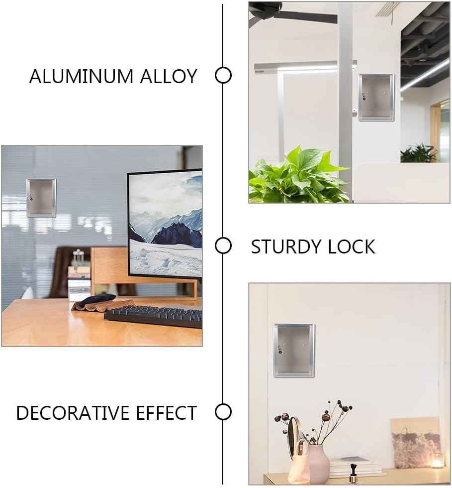 Uonlytech Wall Mounted Mailbox with Lock - Transparent Acrylic Letter Box for Office Home Use Secure Suggestion Donation Box 11.22X8.46X4.13 Inches