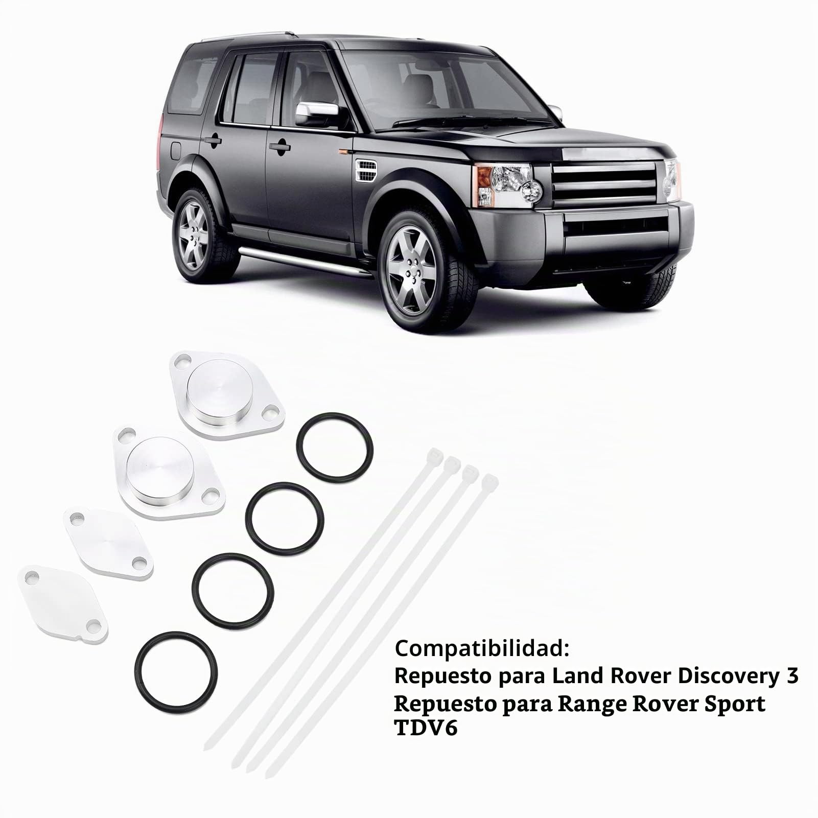 Kit de Obturación EGR para Land Rover Discovery 3 para Range Rover Sport TDV6, Placa de Obturación EGR O Rings Cable Ties Accesorios Reemplazo