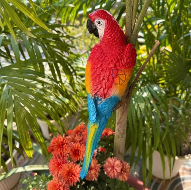 The decorshed Wall Parrots for Home Tree Decor 4 Colors Parrot for Garden Home Decoration Birds for Garden Red Pack of 1-image-29