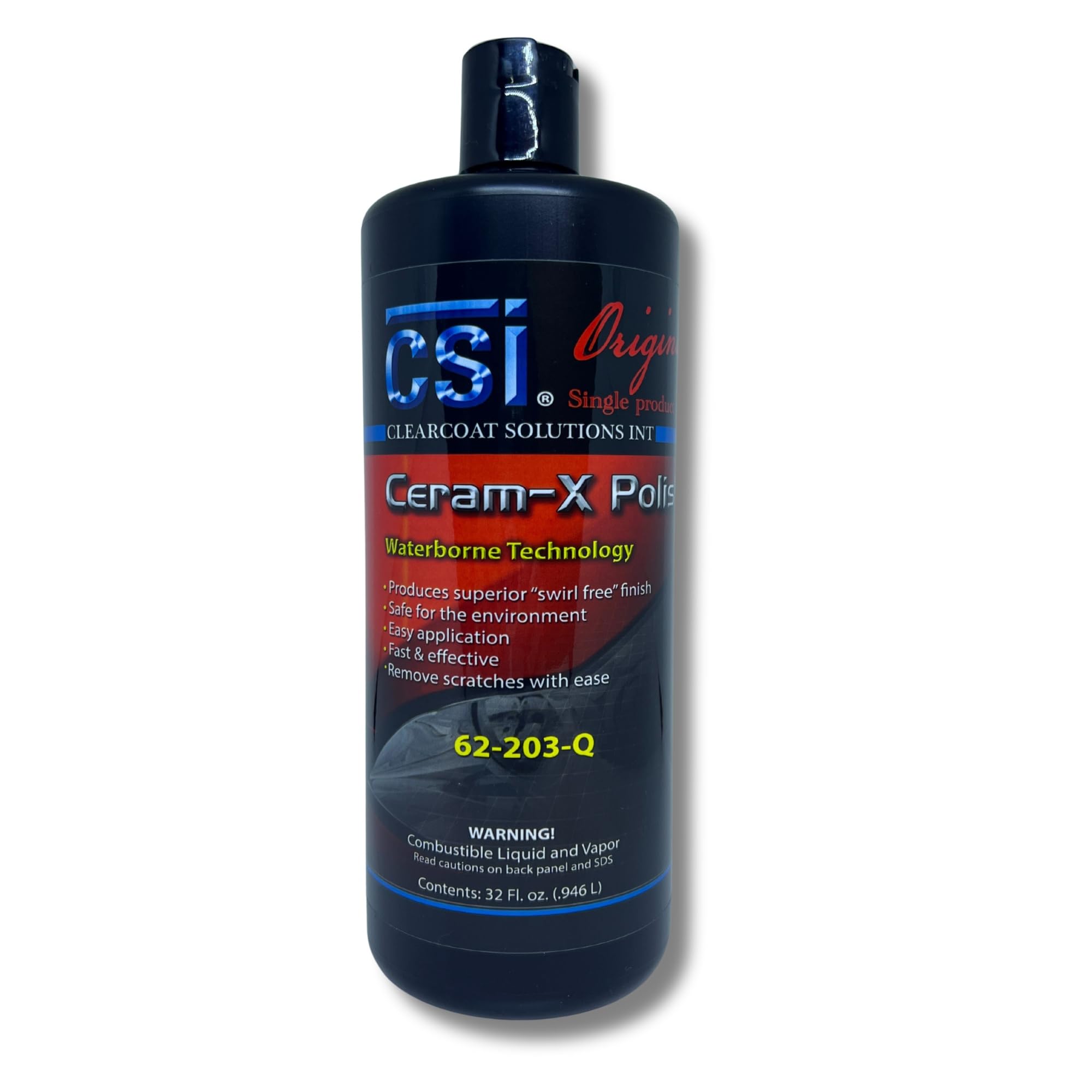 CSI Ceram-X Car Polish | The Original Single Product Polish | Heavy Defect Removal to Swirl Free Shine | Water Based Formulation | Filler-Free | Body Shop Safe