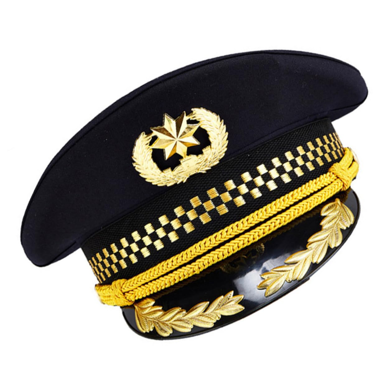 FOMIYES Men's Aviation Captain Caps Festival Captain Hat Security Big Brimmed Hat Daily Wear