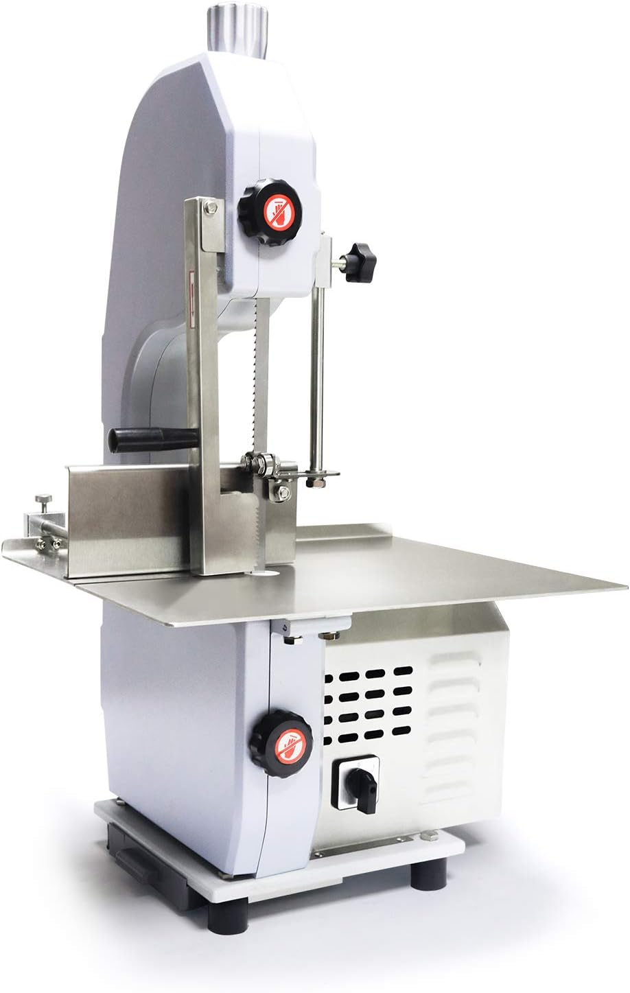RBAYSALE Electric Bone Cutting Machine 1100W Commercial Bone Saw Machine Frozen Meat Slicer Large Table Saw Butcher Band Saw Blades Cutter Thickness Adjustable for Restaurant Cut Bone Frozen Meat