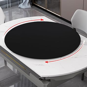 16 18 20 22 Wood Lazy Susan Rotating Turntable Organizer, 24 26 28 30 32 34 36 38 Non Skid Kitchen Tray for Cabinet, Pantry, Countertop Round charcuterie BoardBlack,48cm/18inch