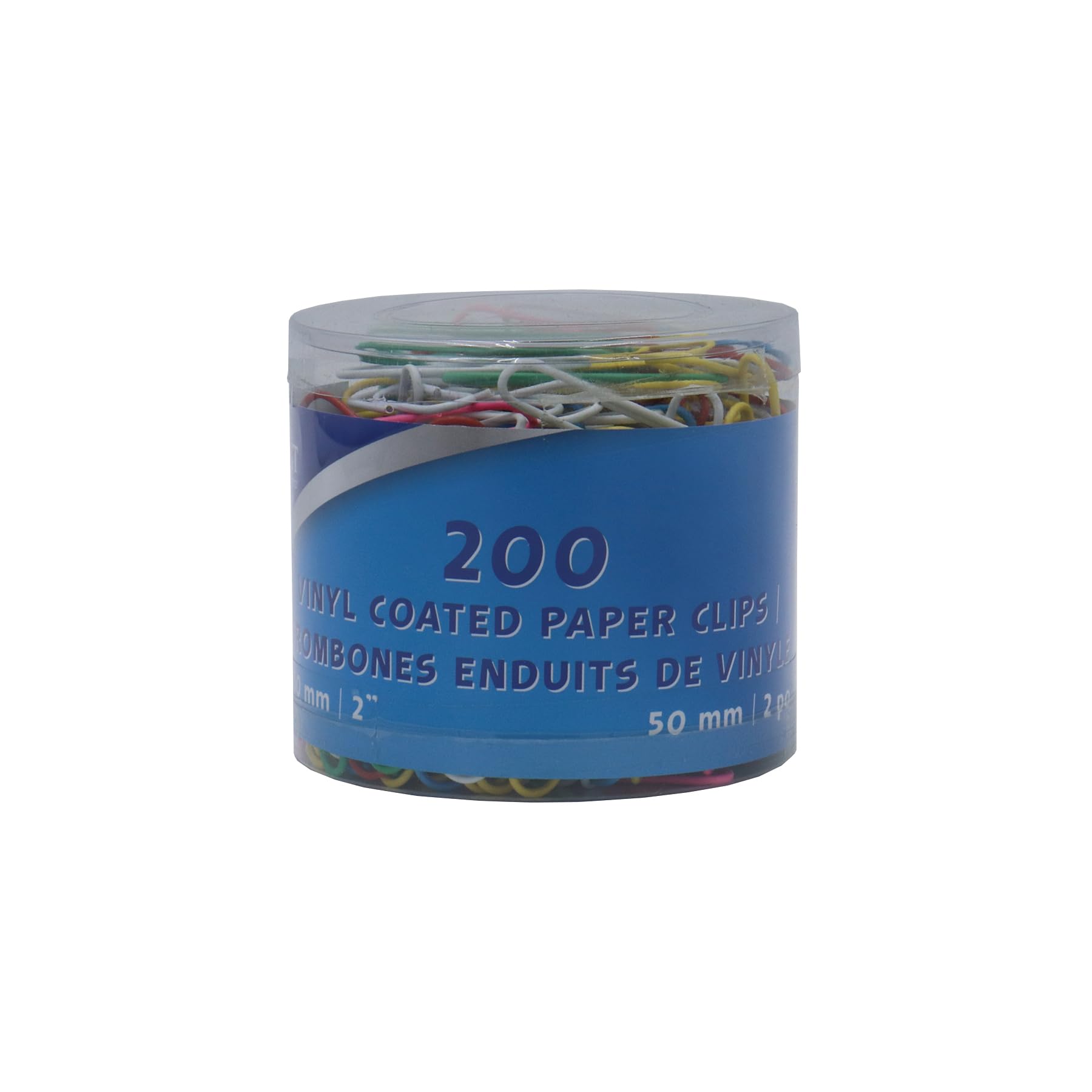 ® 2" (51mm) Vinyl Coated Paper Clips by Westcott – 200 Clips/Tub, Vinyl Coating, Vinyl, Model 90827