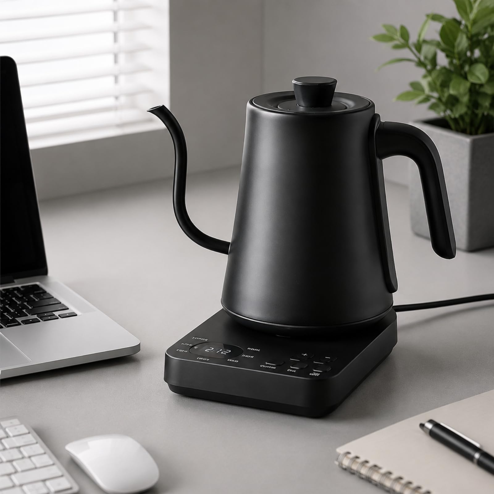 Yajuyi Hervidor Eléctrico Cuello Cisne Resistente Al Óxido Hervidor Eléctrico Acero Inoxidable Compacto para Eniastas l Café