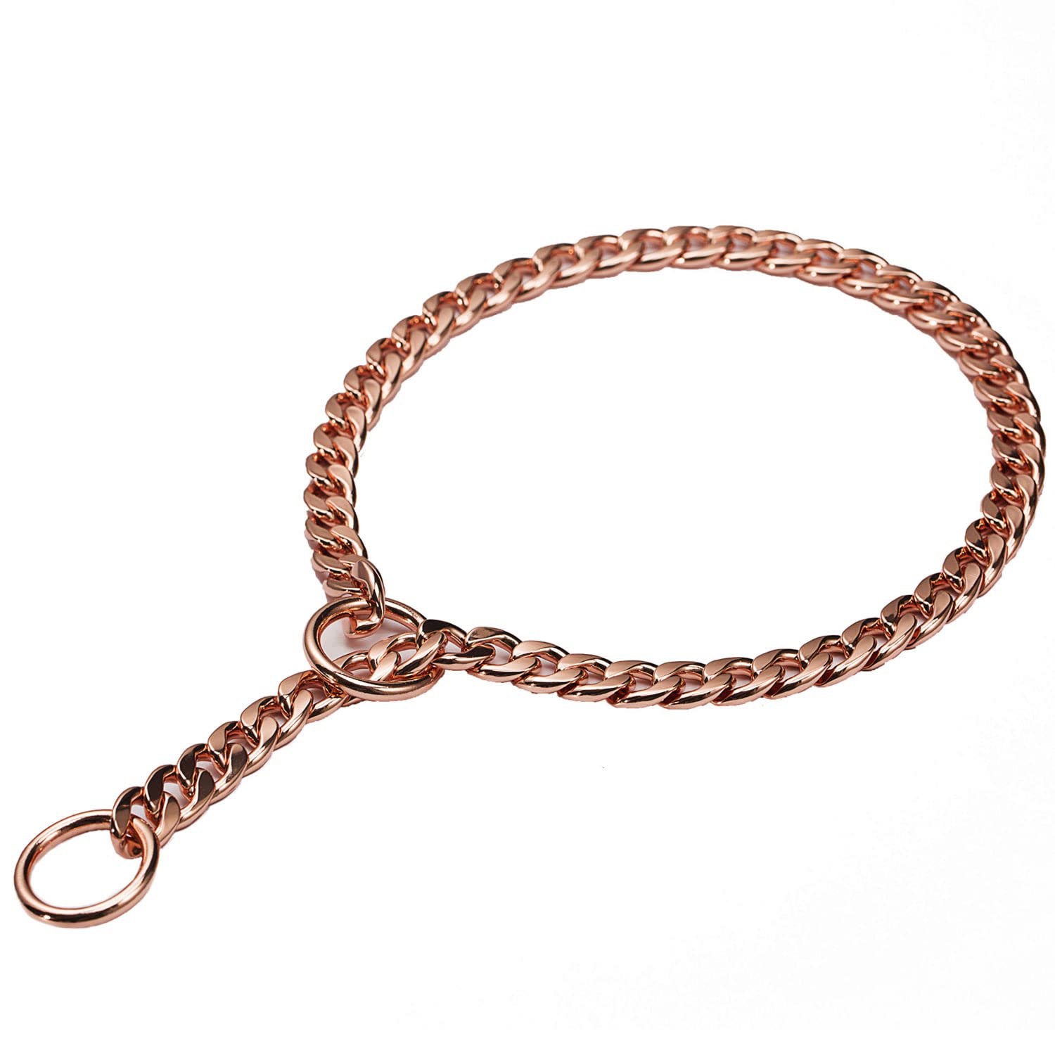 Stainless Steel P Chock Metal Chain -JYHY Dog Necklace Collars Walking Training Pet Supplies for Small Medium Large Dogs (20" (Neck Fits 16"-18"), Rose Gold-1)