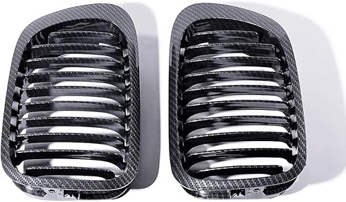 Rejilla de Capó Frontal Riñón de Lujo Snap-on para 1999-2002 E46 Coupé Cabriolet Pre-facelift (1999-2002, Fibra de Carbono)