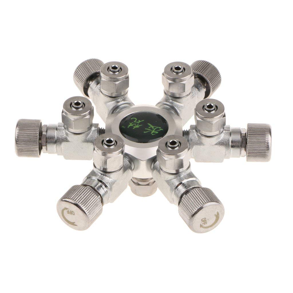 Régulateur Splitter Aquarium Co2 en Métal/Vanne Anti-Retour de CO2 pour Pompe à Air de Réservoir