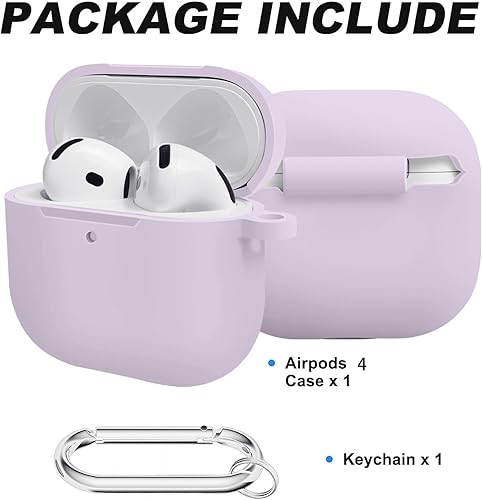 Vista 83 de Funda compatible con AirPods de tercera generación, accesorios de protección de silicona con llavero y kit de limpiador para mujeres y hombres, LED