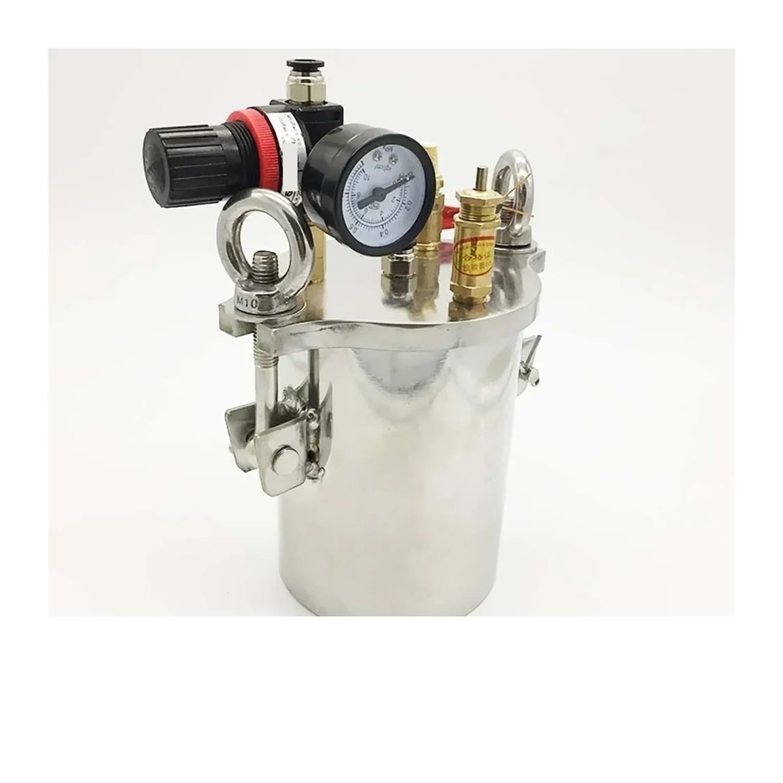 Tanque de presión dispensador de pegamento Juego de dosificación por pulverización de alta frecuencia. 1 tanque de presión de acero inoxidable de 10 L + 1 válvula de pulverización + 1 atomización tota