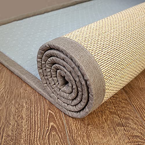 Tapis de sol en bambou, tapis tissé antidérapant pour décoration d'intérieur, respectueux de l'environnement, idéal pour le salon, la cuisine, la chambre à coucher